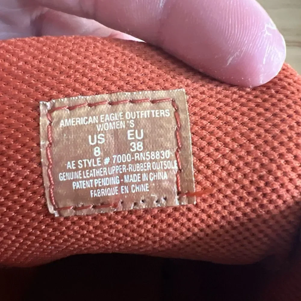 VTG women’s American Eagle Brown Leather Boots with Orange Laces - Picture 7 of 7